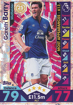 Gareth Barry Everton 2016/17 Topps Match Attax Extra Legends #PL7